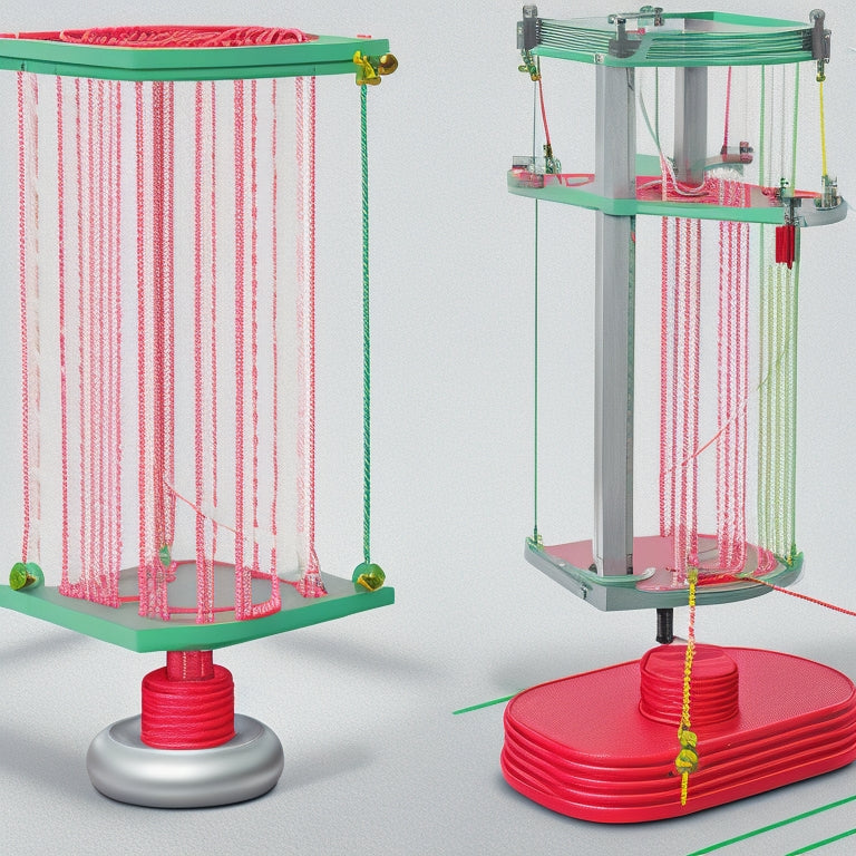 A dancer counterweight setup illustration featuring a side view of a fly system with pulleys, ropes, and weights, highlighting correct and incorrect configurations with subtle red "X" marks and green checkmarks.