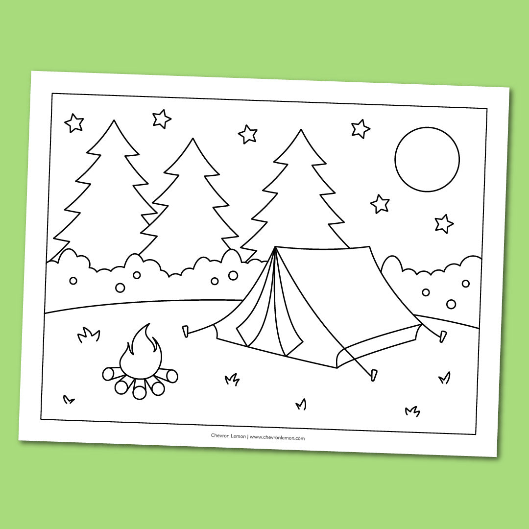Printable Camping Coloring Page