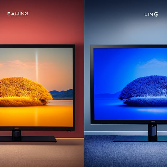 A split-screen image featuring a dull, grey television screen on the left, with a faint, blurry E4 logo, and a vibrant, high-definition TV screen on the right, with a sharp, colorful E4 sting playing.