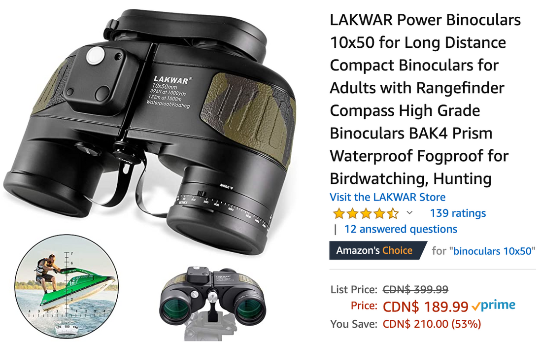 Amazon Canada Deals: Save 53% on LAKWAR Power Binoculars + 38% on Anker Wireless Charger with Coupon + More Offers