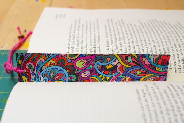 How to Upcycle a Coloring Book Page into a Bookmark