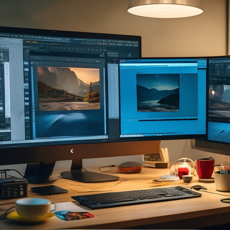 A split-screen image featuring a cluttered, dimly lit desk with scattered papers and broken film strips on one side, and a sleek, modern workstation with a large screen displaying a polished video editing software interface on the other.