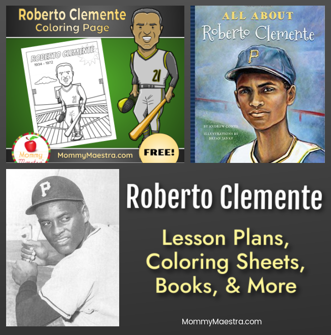 Roberto Clemente Lesson Plans, Activities, Coloring Sheets and More