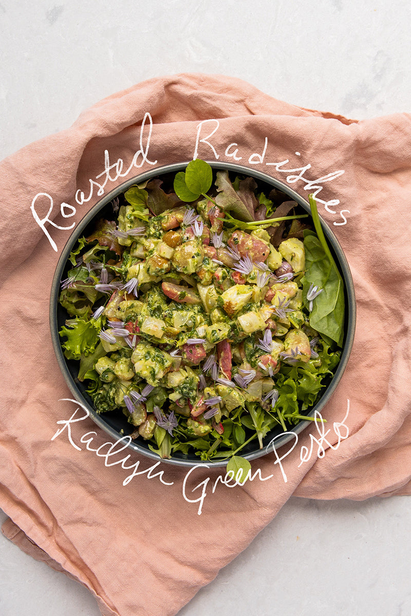 Roasted Radishes with Radish Green Pesto Recipe