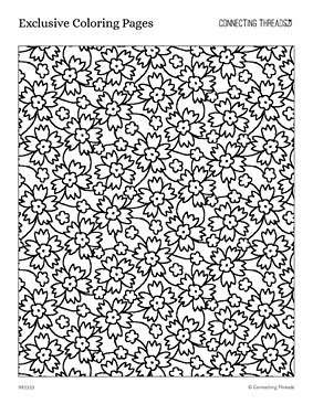Quilted Daffodils Coloring Page