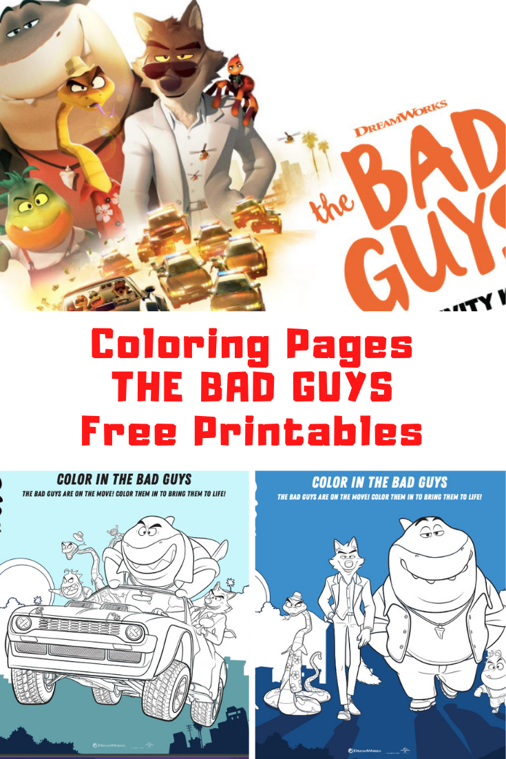 THE BAD GUYS Coloring Pages – Activity Printables