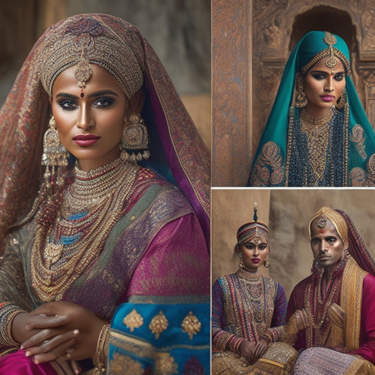 A vibrant display of traditional ethnic wear from around the world, showcasing intricate patterns, rich colors, and diverse fabrics, set against a natural backdrop of cultural artifacts and symbols, evoking a sense of heritage and unity.