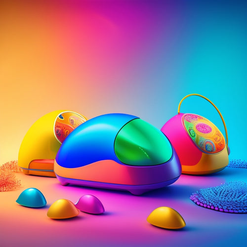 A stylized illustration of a mouse clicking three times, with each click emitting a burst of colorful, swirling shapes that morph into a vibrant online marketplace scene with diverse products and happy customers.