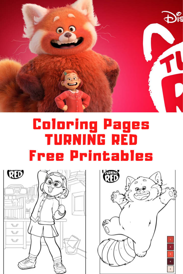 FREE Disney TURNING RED Coloring Pages Printables