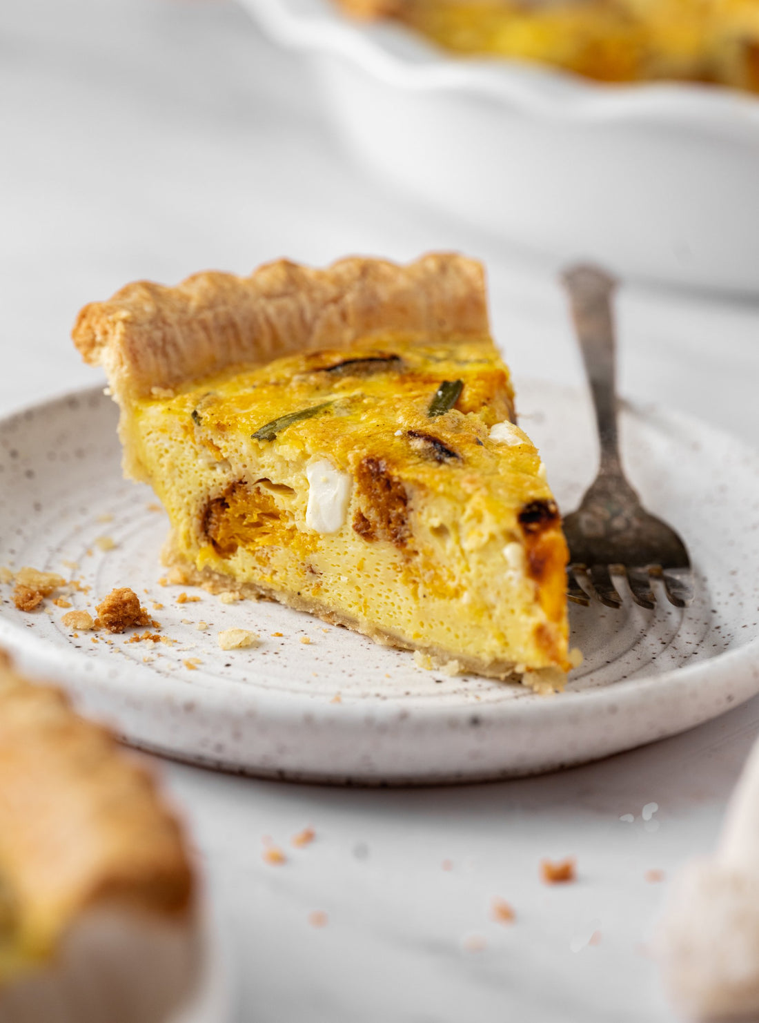 Butternut Squash and Goat Cheese Quiche with Rosemary