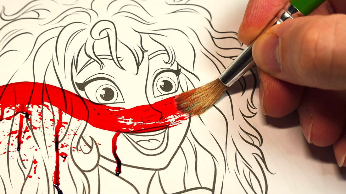 Horror Artist Draws In $2 Disney Coloring Book, Creates Absolutely Horrifying Masterpieces