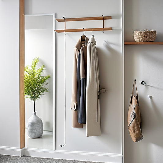 Discover the perfect solution for cluttered entryways - a stylish bamboo mirror coat rack with plenty of storage. Stay organized and add a touch of elegance to your home!