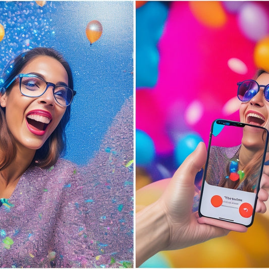 A split-screen image featuring a smartphone displaying a popular TikTok video on one side, and a person excitedly holding a Bausch + Lomb eye care product on the other, with colorful confetti and balloons in the background.