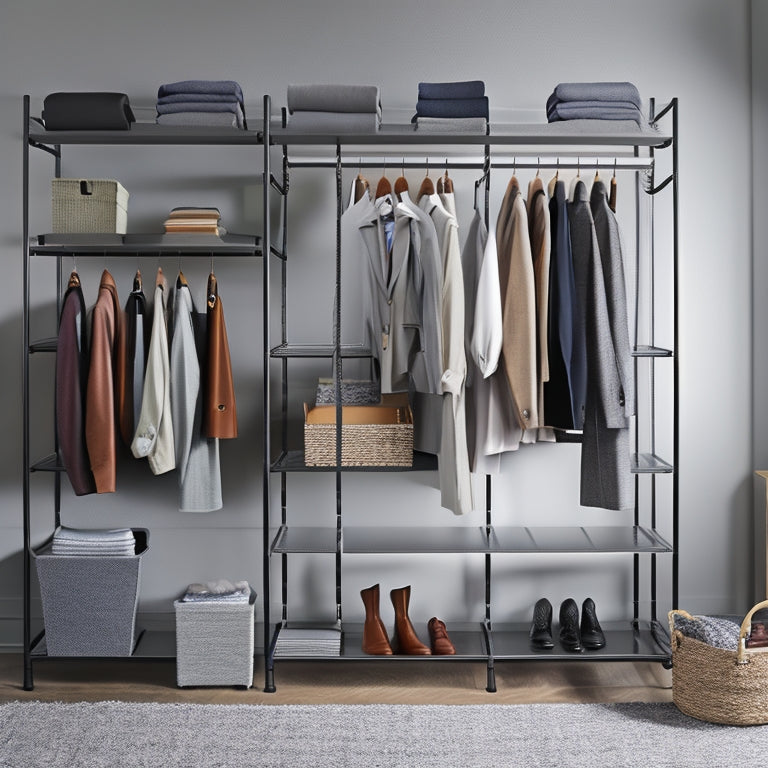Discover the ultimate storage solution with our versatile heavy-duty clothing rack. Maximize your space and organize with ease. Click now for the perfect storage solution!