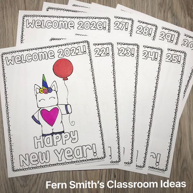 New Years Coloring Pages and 100th Day of School Coloring Pages Bundle For Your Students’ New Year!