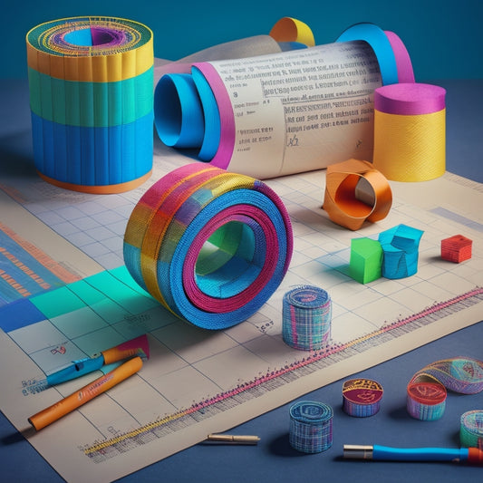 A stylized illustration featuring a bundle of colorful, rolled-up scrolls tied with a ribbon, surrounded by scattered mathematical symbols and equations on a subtle grid background, with a faint graph paper texture.