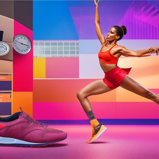 A stylized illustration of a dancer in a powerful pose, surrounded by checkboxes, dance shoes, and a stopwatch, with a subtle background of a dance studio or competition stage.