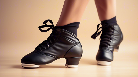 A stylish pair of high-top dance shoes, perfect for any dancer. The shoes should be made of a durable material, such as leather or canvas, and should have a comfortable fit. The shoes should also have