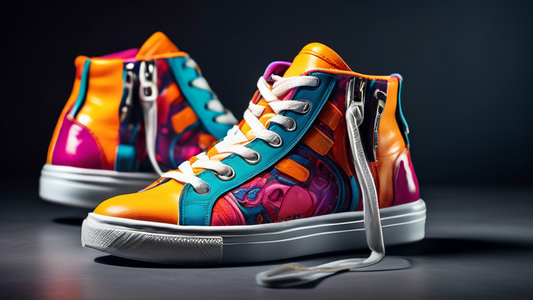 A vibrant and detailed photo of a pair of high-top sneakers designed specifically for individuals with healthy arches. The sneakers should showcase a combination of style and functionality, with a foc