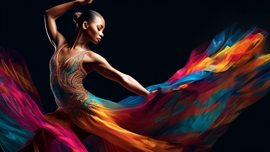**DALL-E Prompt:**

Generate an image of a dancer in a vibrant and elegant competition attire that exudes precision and excellence. Showcase intricate details, such as flowing fabrics, sparkling embel