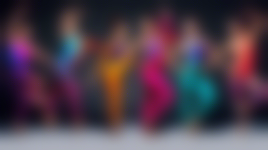 Create an image of four different modern dancer wearing stylish, colorful leotards, each demonstrating a unique dance pose to showcase the versatility and fashionable aspects of modern dance attire.