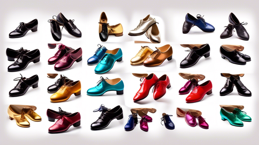 Sure, here is a DALL-E prompt for an image that relates to the article title Tap Shoe Color Choices for Recitals:

**A collage of tap shoes in various colors, arranged on a white background. The shoes