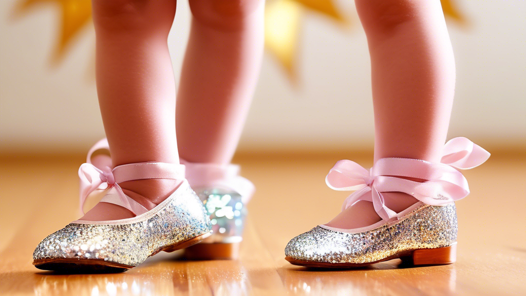 Sure, here’s a DALL-E prompt for an image that relates to the article title: Sparkle and Tap: Delightful Shoes for Budding Dancers:

**A pair of sparkly tap shoes with ribbons tied around the ankles o