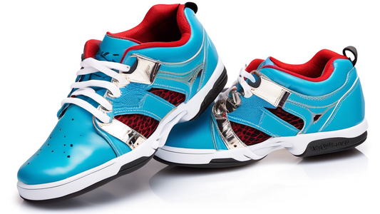 A pair of wide-fitting hip hop dance shoes in a vibrant color, designed for maximum comfort and support during vigorous dance routines. The shoes feature a breathable mesh upper, a flexible midsole fo