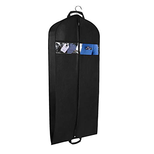 Garment Bag for Travel and Storage 43" Breathable Suit Bags with Two Zipped Pockets and One Zipped Shoe Bag