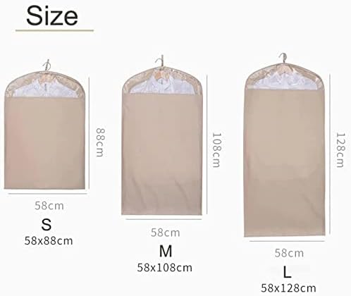 Clothes Cover Dust Bag Garment Bag Protector Coat Dress Suit Case Cover Wardrobe Hanging Clothing Storage (Color : Light Blue, Size : 58x108cm)