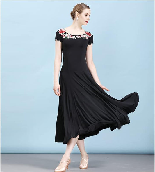 Embroidery Waltz Ballroom Dance Dresses Women's Tango Flamenco Practice Dance Costumes Modern Salsa Dance Outfit