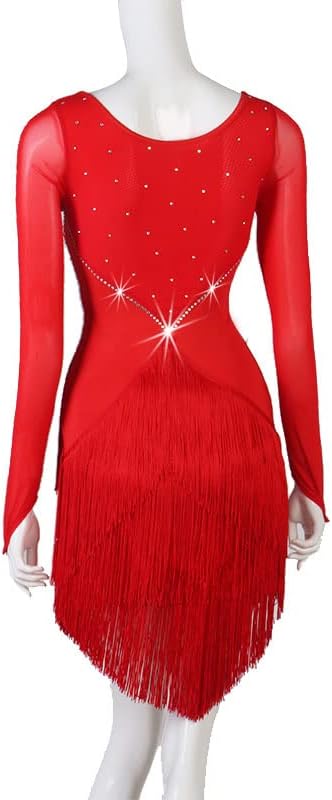 Tassel Latin Professional Competition Costumes for Women Tango Performance Dance Dresses Salsa Cha Cha Practice Dress