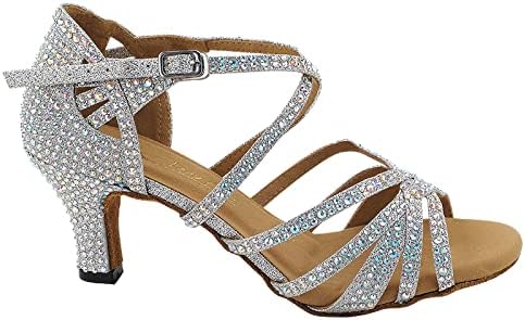 for Ladies' Ballroom, Latin, Salsa Dancing - Crystal Collection 3037Bling with 2.5 inch Heel