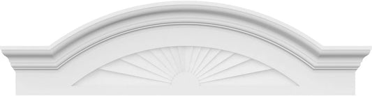 PEDPS036X100SGF01 Segment Arch W/Flankers Sunburst PVC Pediment, White