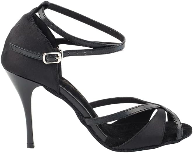 Ladies' Latin, Rhythm, Salsa Dance Shoes - Limited Edition 2829 Black Satin & Black Trim 3.5" Heel