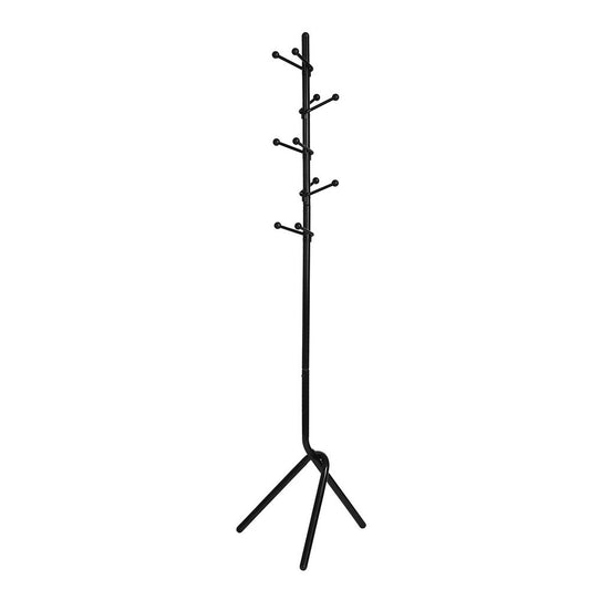 Metal Coat Rack Hat Stand Clothes Tree Hanger Holder 10 Hooks Purse Display Stand with Base, Black