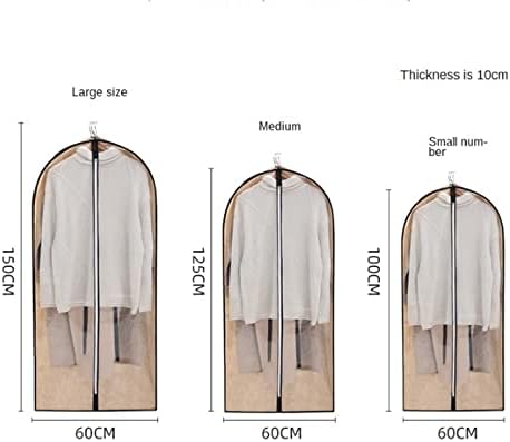 Clothes Hanging Dust Cover Garment Dress Clothes Suit Coat Storage Bags Non-Woven Fabric Clothing Bag (Color : OneColor, Size : 60x10x100cm)