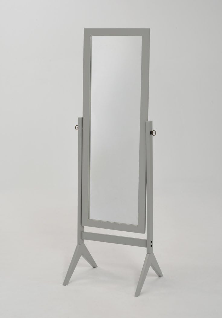 Grey Finish Wooden Cheval Bedroom Floor Mirror