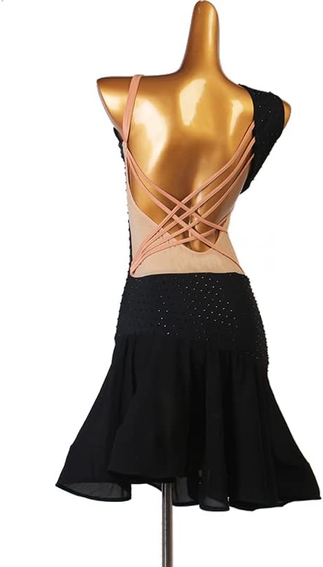 Beaded Latin Dance Dresses Women Sleeveless Cha Cha Performance Costumes Salsa Dance Outfit Ballroom Dancewear