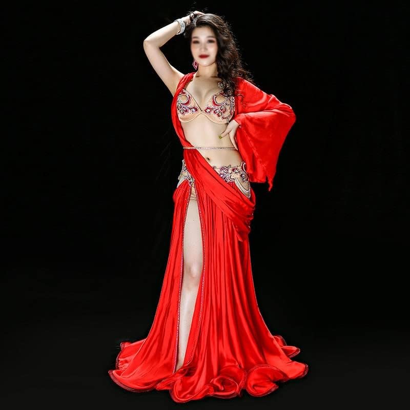 Belly Dance Costume Dresses Bra+Skirt+Belt Stage Performance Suits Outfits Clothes