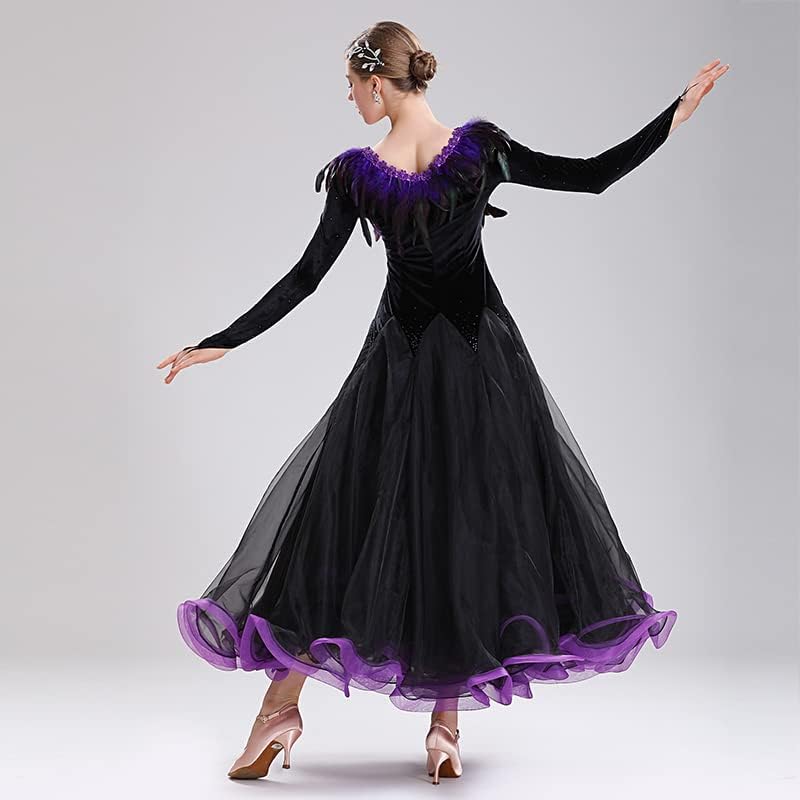 Velvet Standard Ballroom Dresses for Women Foxtrot Waltz Performance Dance Outfit Modern Tango Costume Salsa Skirt