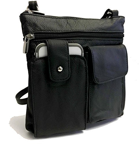 Cowhide Leather Crossbody Mini Purse Organizer Travel Bag