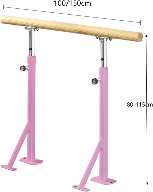 Ballet Barre Adults Ballet Barre, Adjustable Height Dance Stretching Rod for Living Room School Dance Room Sports Room Floor-Standing Ballet Bar(Size:100CM,Color:Pink) (Color : Pink, Size : 100CM)