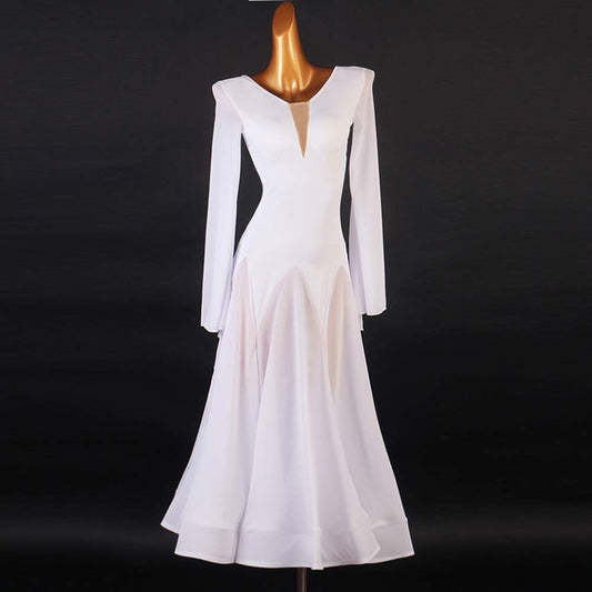 White Women Ballroom Tango Waltz Standard Smooth Competition Dance Dres