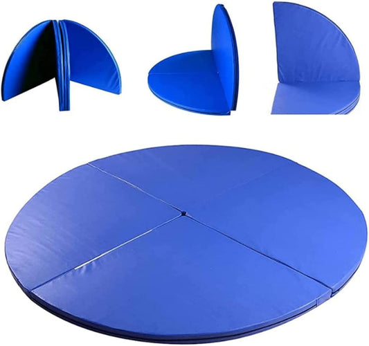 Dance Mat Safety Yoga Floor Portable Folding Dance Mat Gym Exercise Fitness Safety Padding for Club Party Pub Home Thickness 10CM, Diameter 120CM,Blue