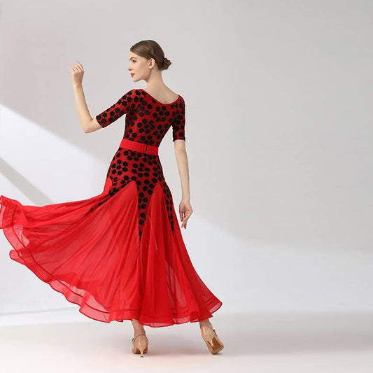 Classic Ballroom Waltz Dance Dresses for Women Waltz Flamenco Practise Dance Outfit Tango Salsa Dress