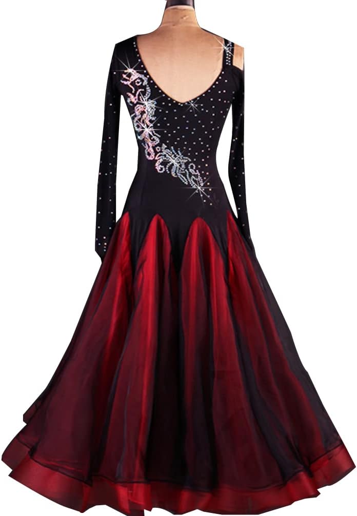 Applique Ballroom Dance Dresses Waltz Flamenco Dance Outfit National Standard Dance Dress Salsa Dance Costumes