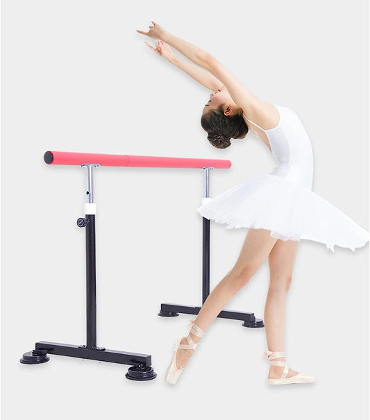 Ballet Barre with Non-Slip Foot, Adjustable Stretching Bars, Freestanding Portable Barre for Home Dancing Fitness Exercise (Color : Pink, Size : 1.5 m) (Pink 1 m)