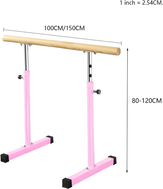 Freestanding Ballet Barre Bar, 1/1.5M Portable Dance Stretch Bar with Adjustable Rod, Home Stretch Bar for Women, Students(Size:100CM,Color:Pink) (White 150CM)