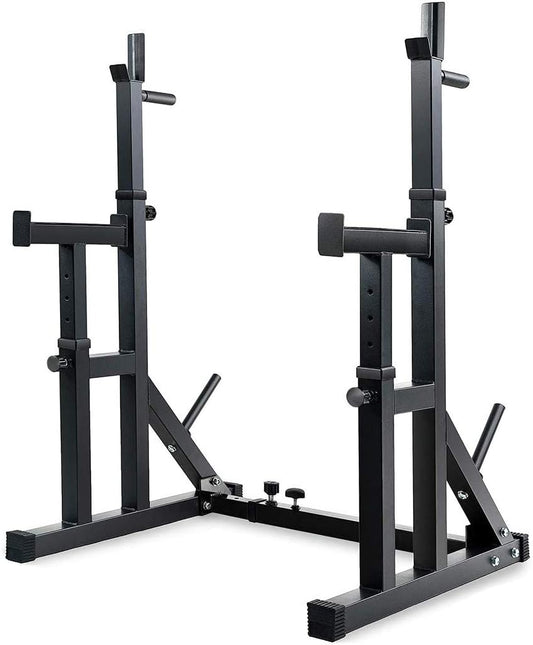 Rack Cage with Squat Rack Adjustable Barbell Press Stands Exercise for Home Fitness Portable Dumbbell Racks Stands Side Stepper (Black, One Size)